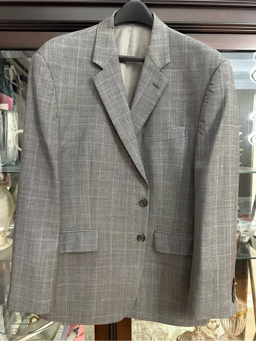 Ralph Lauren Men's Gray Windowpane Sport Coat - Smart Two-Button Blazer